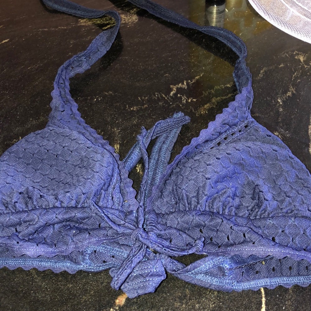 Blue robin piccone bikini top